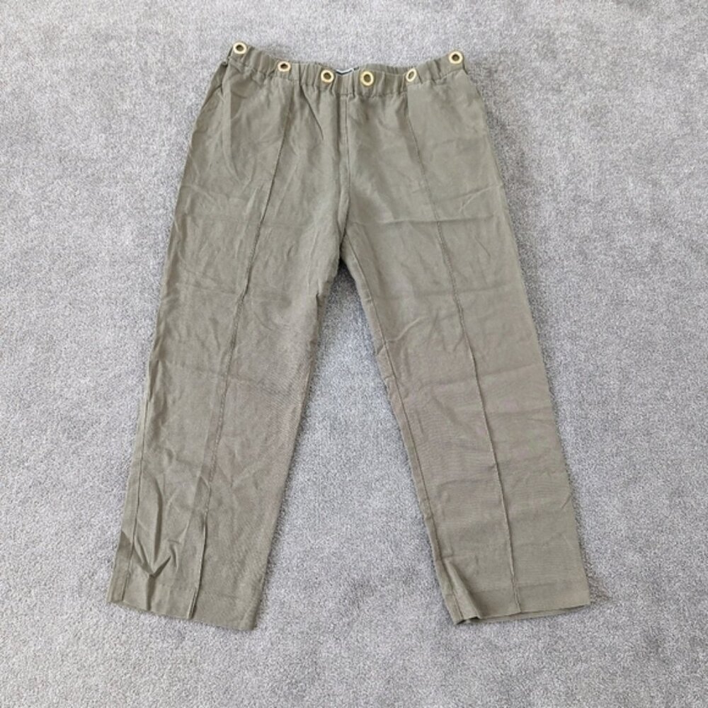 Melanie Lyne Emma Women's Pull-on Pants Size 10 Forest Green Lightweight Tencel